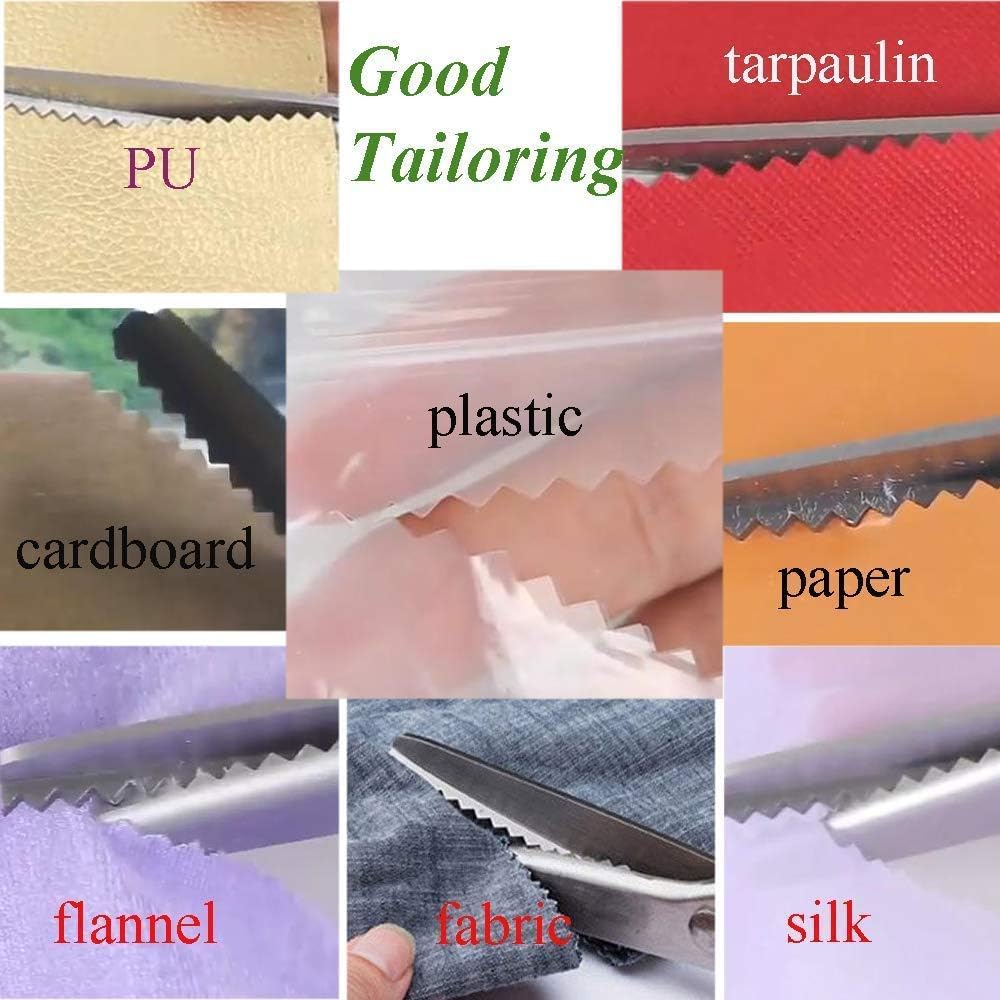 JISTL Green Pinking Shears Comfort Grips Crafts Zig Zag Cut Sewing Scissors.Professional Handheld Dressmaking - Image 5
